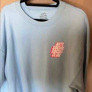 Pale Blue Anti Social Social Club Crewneck Sweater